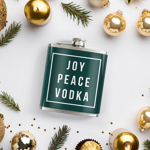 Joy Peace Vodka  Funny Adult Christmas Holiday Flask