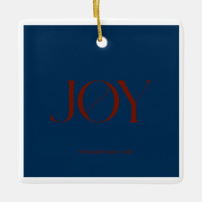Joy | Personalized Christmas Ornament (Front)