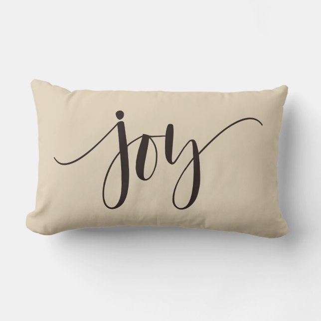 "Joy" Personalized Family, Holiday-2 Lumbar Pillow (Front)