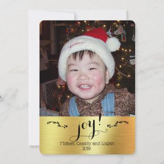 Joy! - Personalized Gold || Photo Christmas