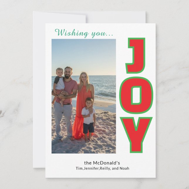 Joy Personalized Photo Collage Holiday Card (Front)