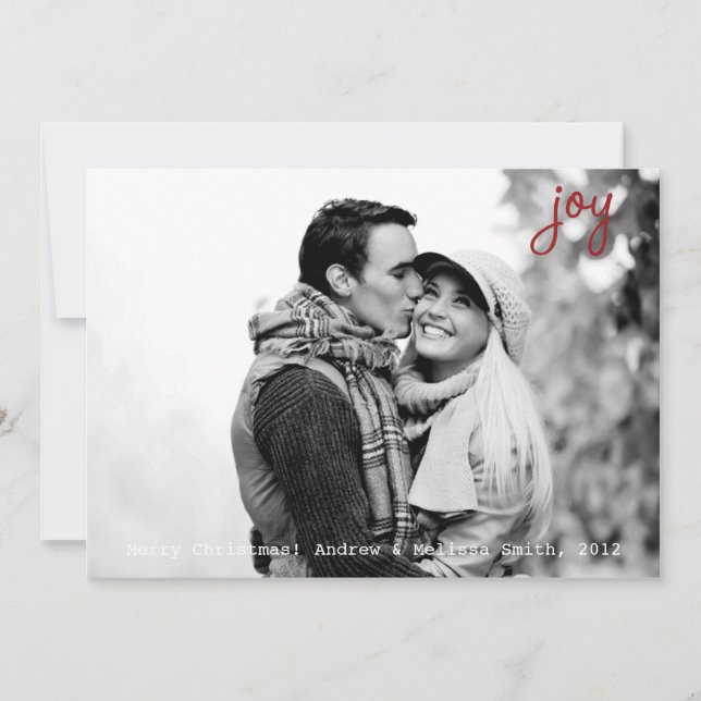 Joy Photo Holiday Card with Envelope (Front)