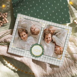 JOY Picture Frame Holiday Christmas Foil Card