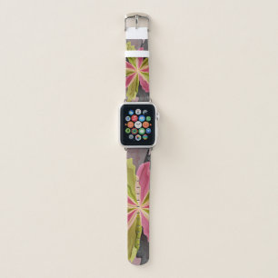 Joy, Pink Green Anthracite Fantasy Flower Fractal Apple Watch Band