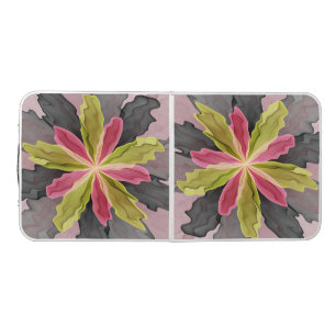 Joy, Pink Green Anthracite Fantasy Flower Fractal Beer Pong Table