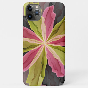 Joy, Pink Green Anthracite Fantasy Flower Fractal iPhone 11 Pro Max Case