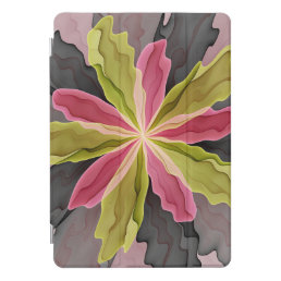 Joy, Pink Green Anthracite Fantasy Flower Fractal iPad Pro Cover