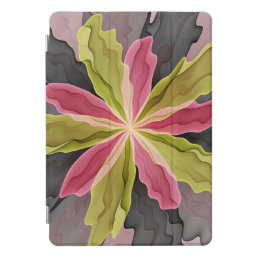 Joy, Pink Green Anthracite Fantasy Flower Fractal iPad Pro Cover