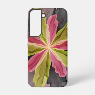 Joy, Pink Green Anthracite Fantasy Flower Fractal Samsung Galaxy S22 Case