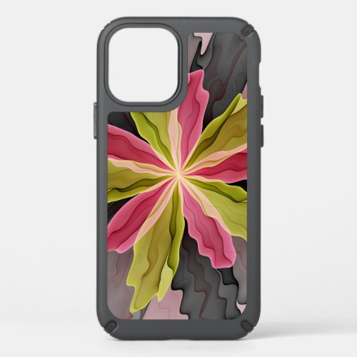 Joy Pink Green Anthracite Fantasy Flower Fractal Speck iPhone 12 Case