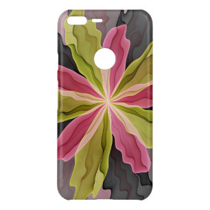 Joy, Pink Green Anthracite Fantasy Flower Fractal Uncommon Google Pixel XL Case