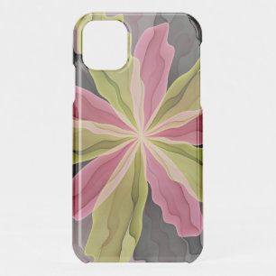 Joy, Pink Green Anthracite Fantasy Flower Fractal iPhone 11 Case