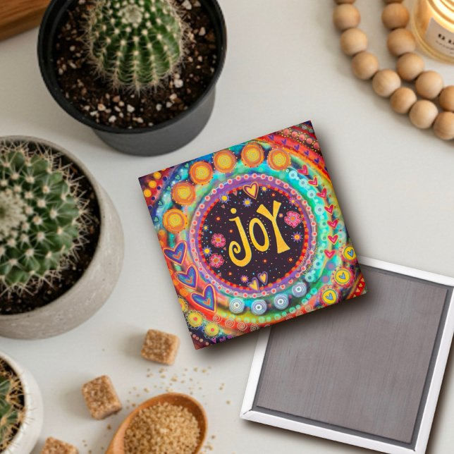 Joy Pretty Colorful Fun Hearts Inspirivity Magnet (Creator Uploaded)
