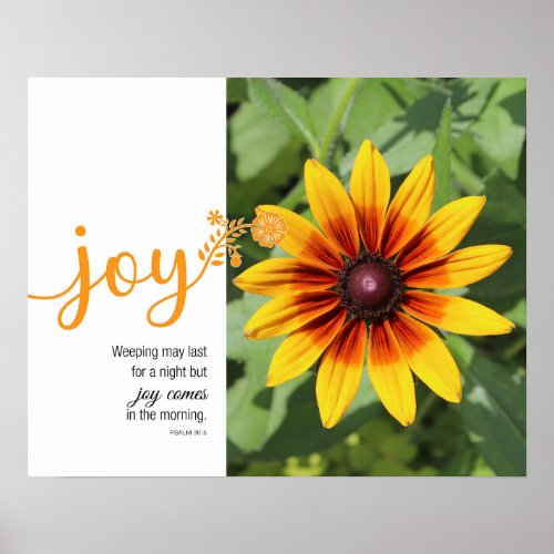 Joy Psalm 305 Sunflower Photo Poster