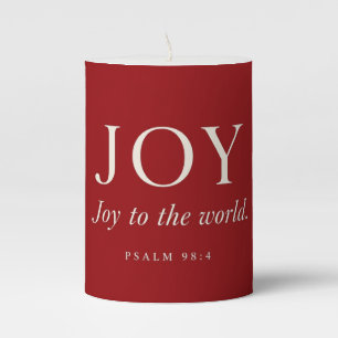 JOY Psalm 98:4 Christmas Gift Pillar Candle