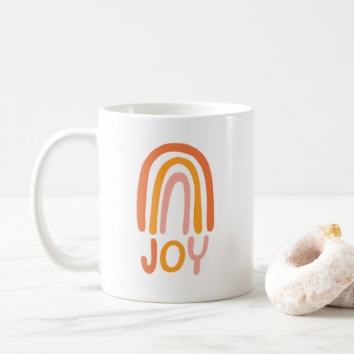 JOY Rainbow Colorful  Handlettering Coffee Mug