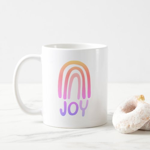 JOY Rainbow Colorful  Handlettering Coffee Mug