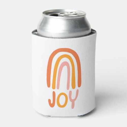 JOY Rainbow Cute Colorful Pink Can Cooler