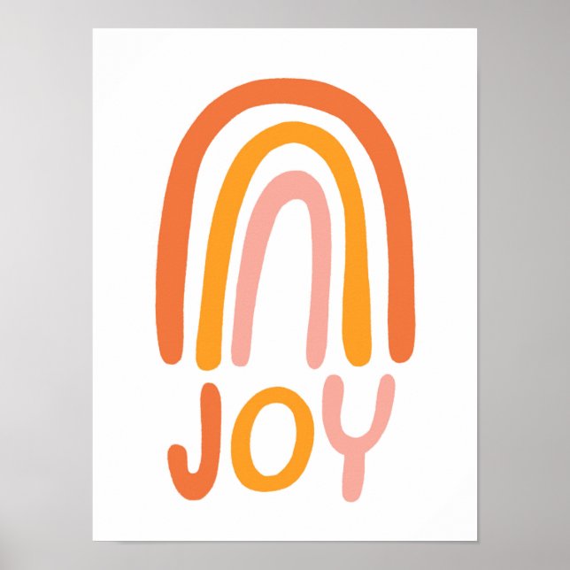 JOY Rainbow Pink Handlettering Poster (Front)