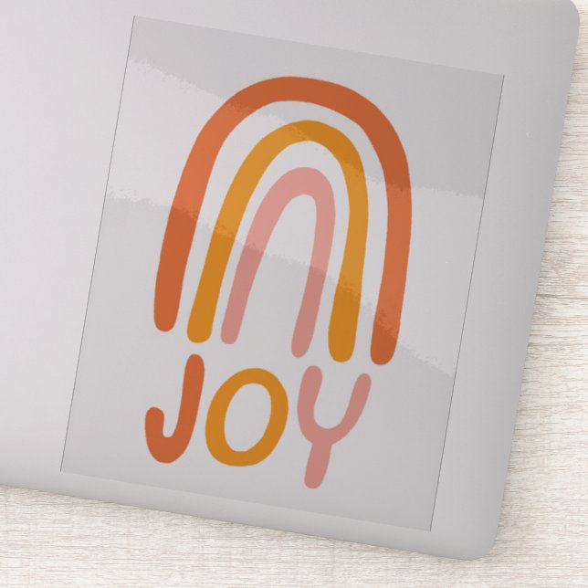 JOY Rainbow Pink Handlettering Sticker (Detail)