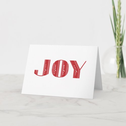 Joy Red Art Deco Holiday Greeting Card