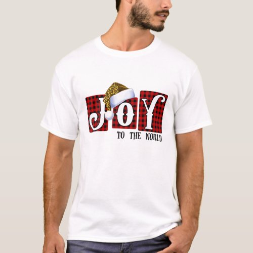 Joy Red Buffalo Plaid To_The_World Leopard Skin Xm T_Shirt