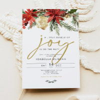 JOY Red Poinsettia Bundle of Joy Baby Shower