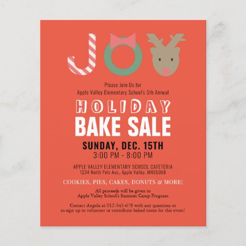 JOY Reindeer Holiday Bake Sale Red Flyer