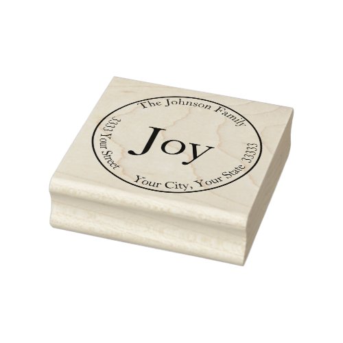 Joy Return Address Rubber Stamp