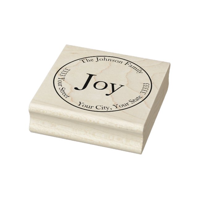 Joy Return Address Rubber Stamp (Stamp)