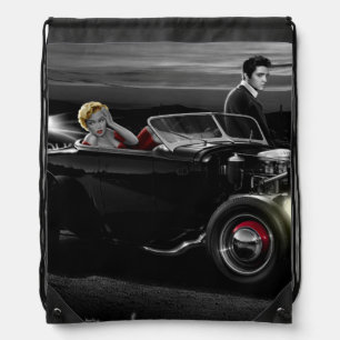 Joy Ride B&W 2 Drawstring Bag
