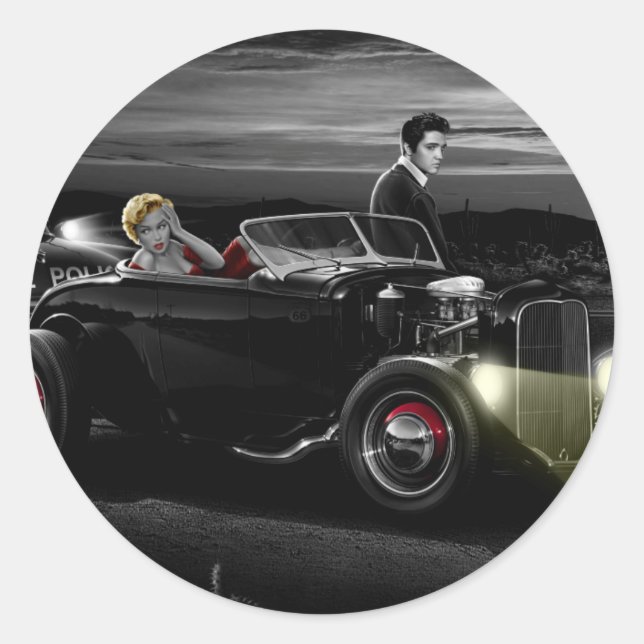 Joy Ride B&W Classic Round Sticker (Front)