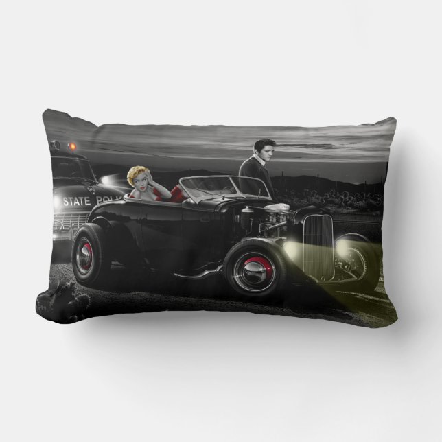 Joy Ride B&W Lumbar Pillow (Front)