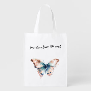 Joy Rises from the Soul Butterfly Grocery Bag