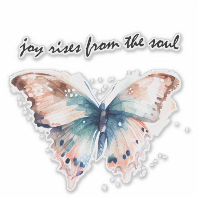 Joy Rises from the Soul Butterfly Sticker (Front)
