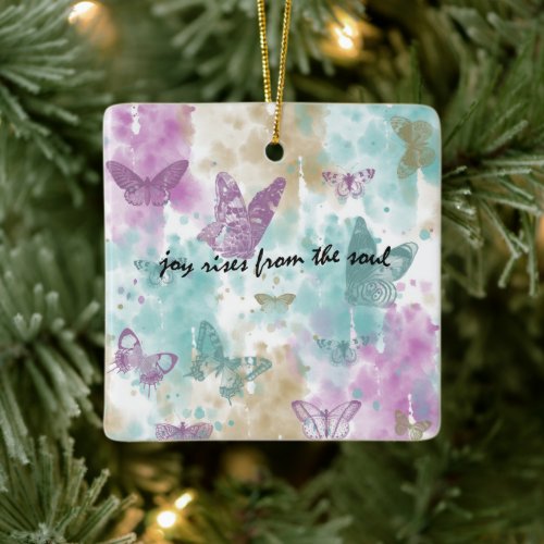 Joy Rises from the Soul Ceramic Ornament