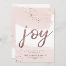 Joy | Rose Gold Christmas Holiday Card
