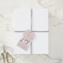 Joy | Rose Gold Christmas Name Gift Tags