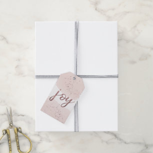 Joy   Rose Gold Christmas Name Gift Tags