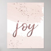 Joy | Rose Gold Christmas Poster