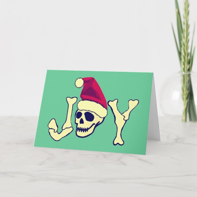 Joy - Santa SKull Holiday Card (Front)