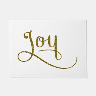 Joy Script Gold Glitter Doormat