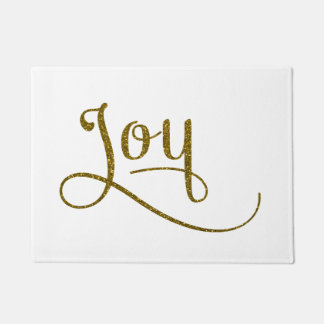 Joy Script Gold Glitter Doormat