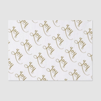 Joy Script Gold Glitter Tissue Paper
