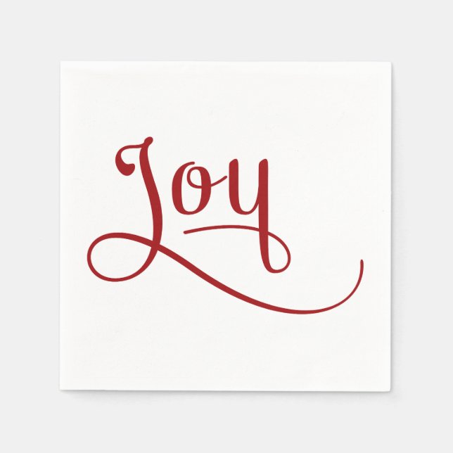 Joy Script Red Napkins (Front)
