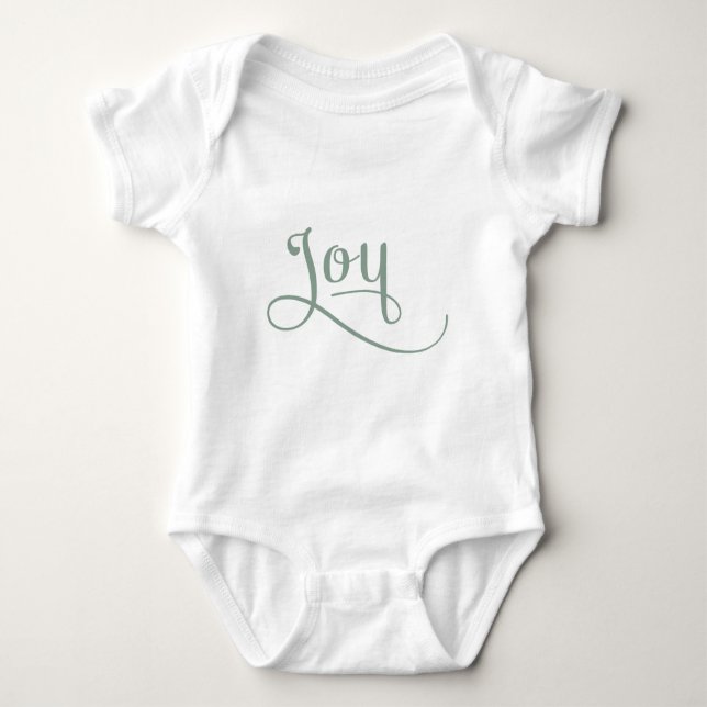 Joy Script Sage Baby Bodysuit (Front)