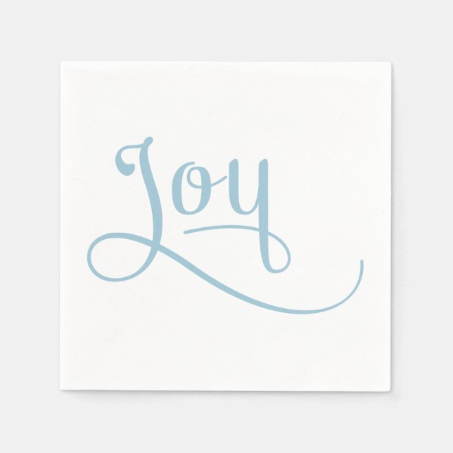 Joy Script Sky Napkins (Front)