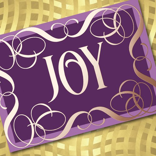 Joy Scrolly Frame Foil Holiday Card