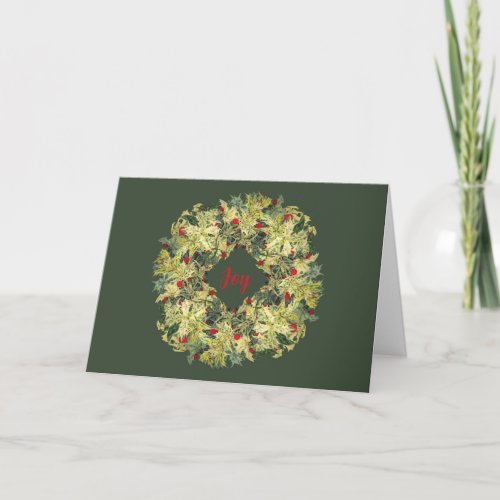 Joy Seasonal Wreath Christmas Card