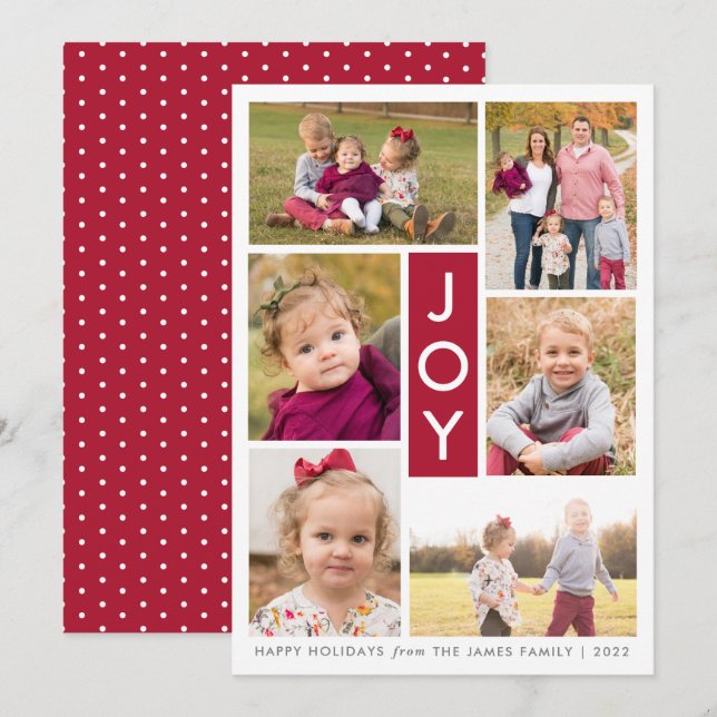 Joy Six Photo Holiday Photo Card (Front/Back)
